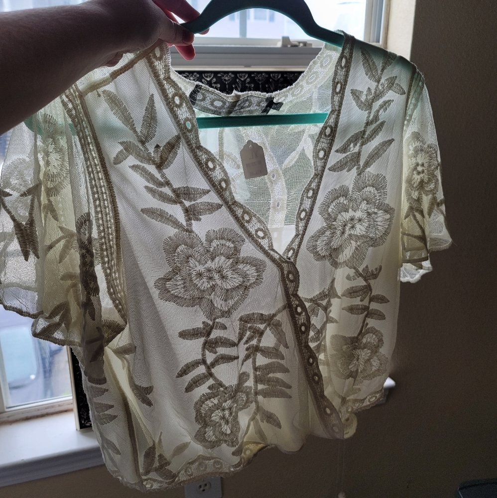 Bohemian white lace top